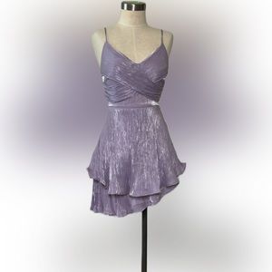 Cross Wrap Front Layered Hem Cami Dress